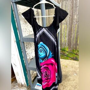 Flower Print Fitted Dress